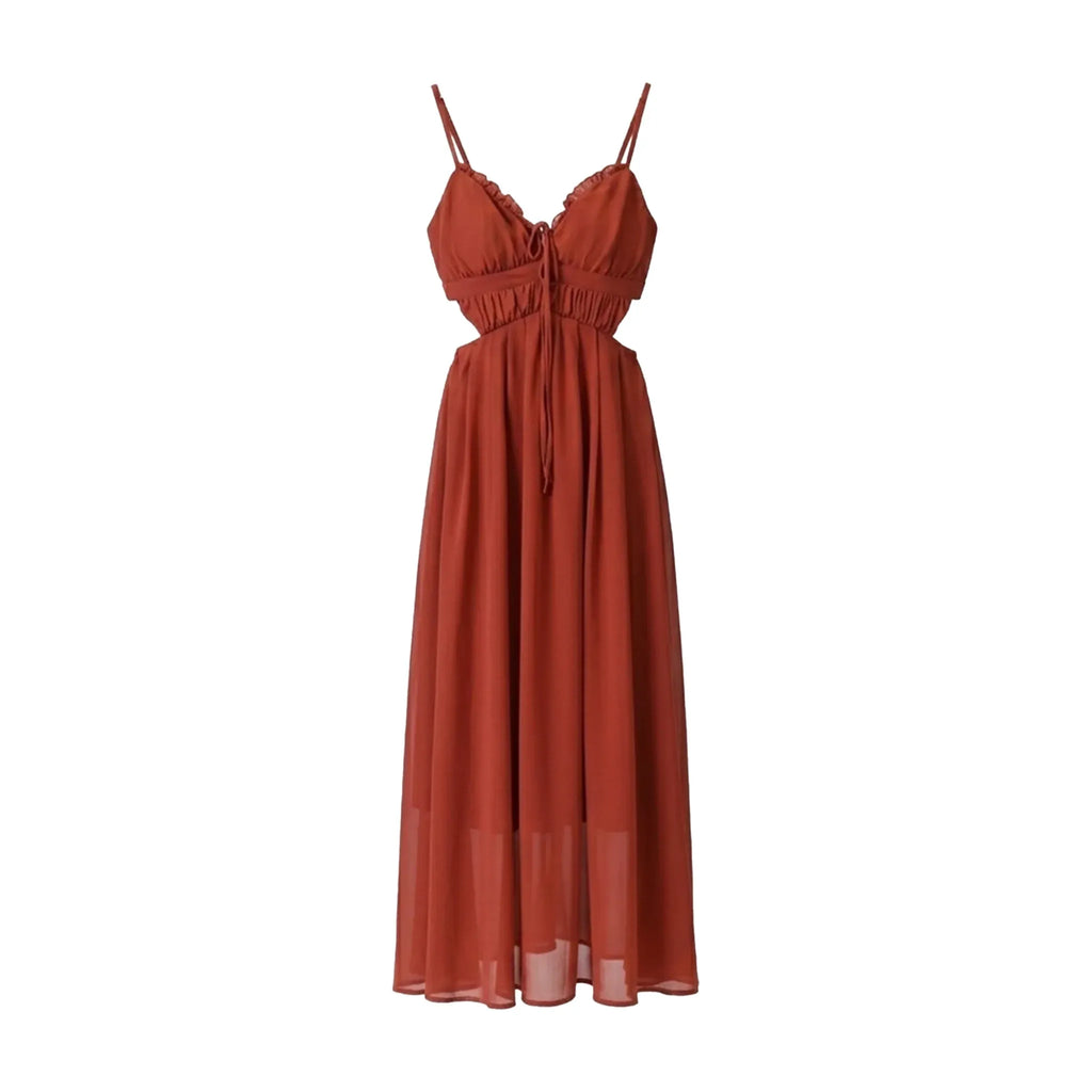 Alluring Deep Red Long Dress