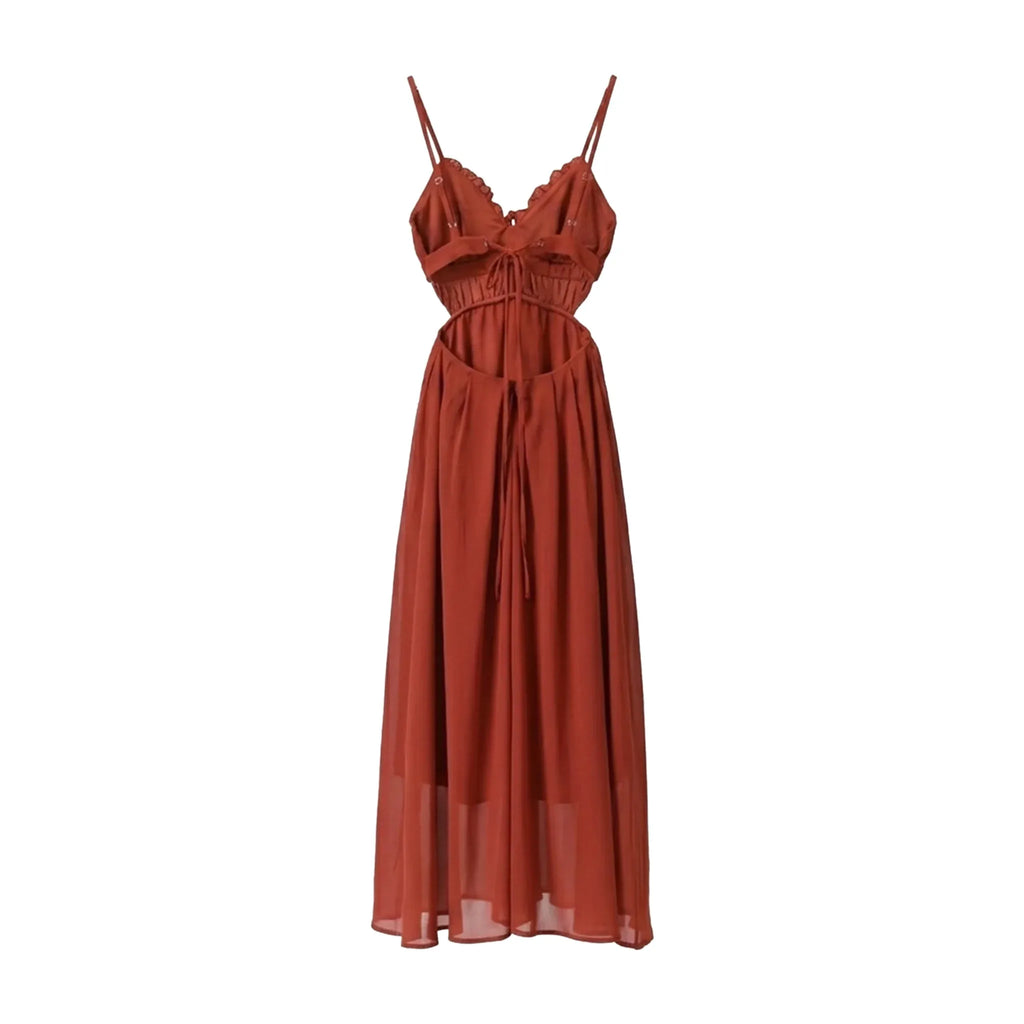Alluring Deep Red Long Dress