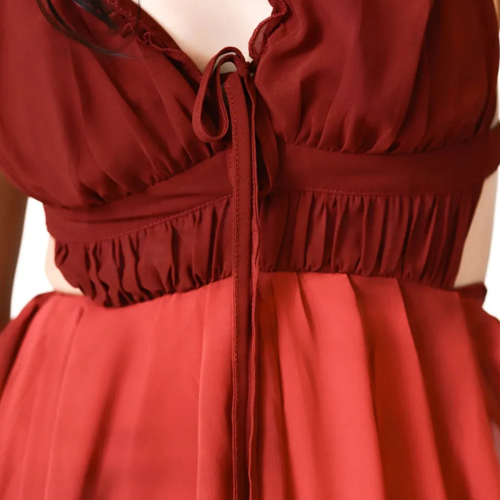 Alluring Deep Red Long Dress