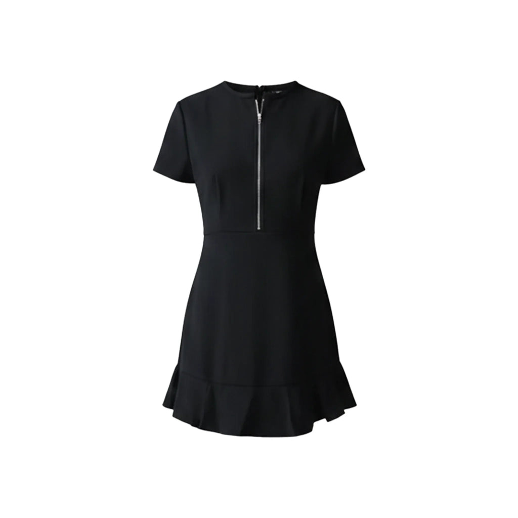 Black Zip Up Mini Dress