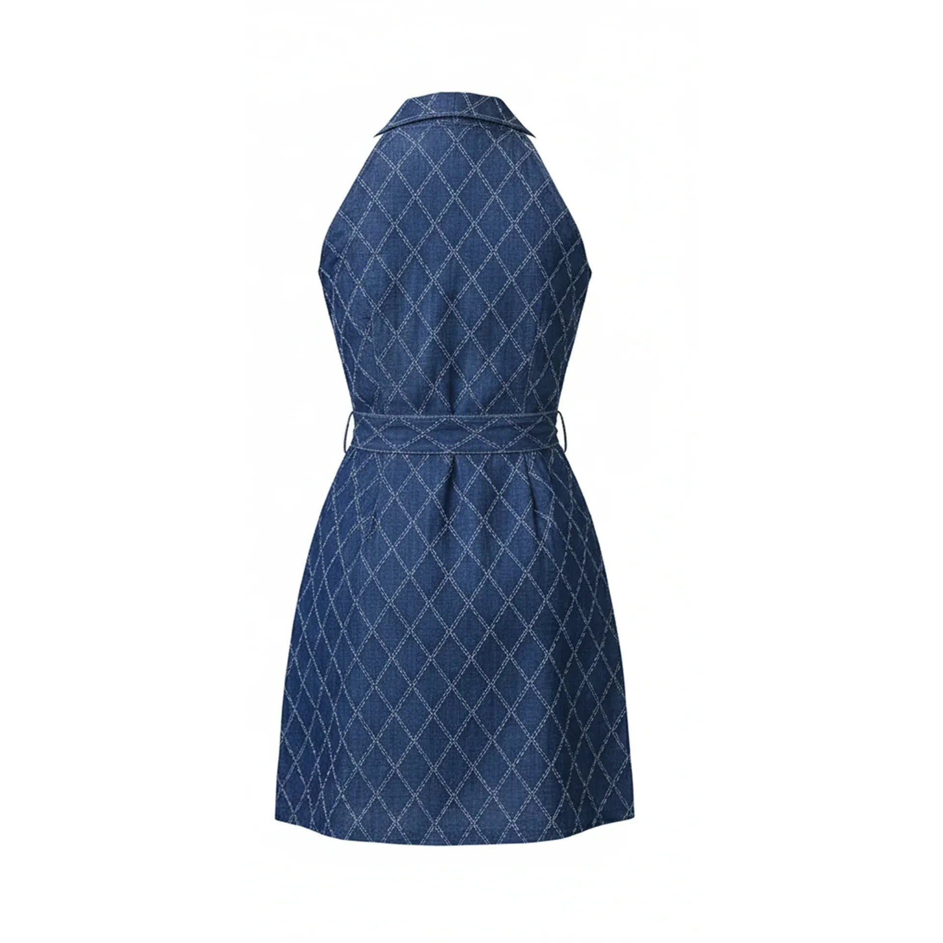 Deep Indigo Lace Up Mini Dress