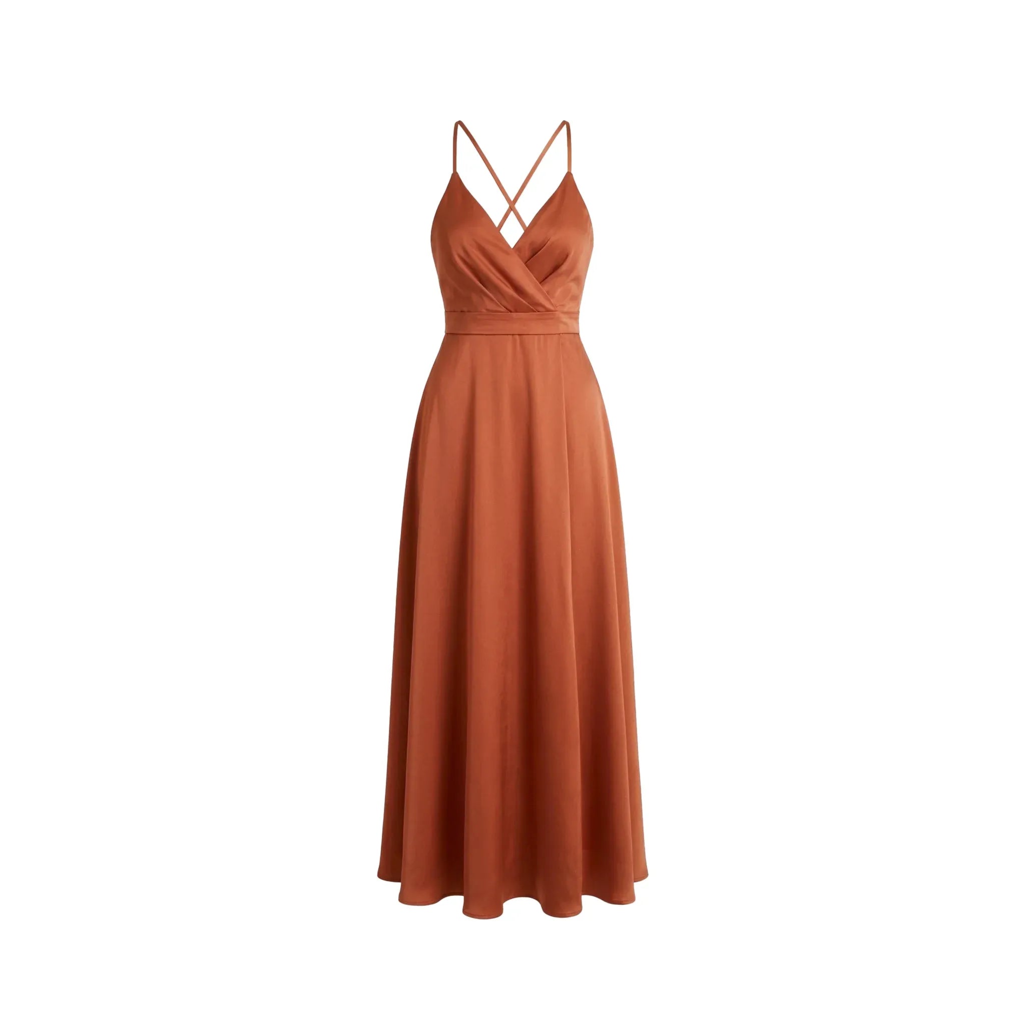 Elegant Burnt Amber Camisole Dress