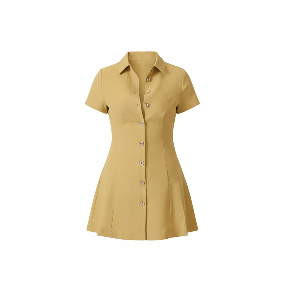 Gold Mustard Mini Dress