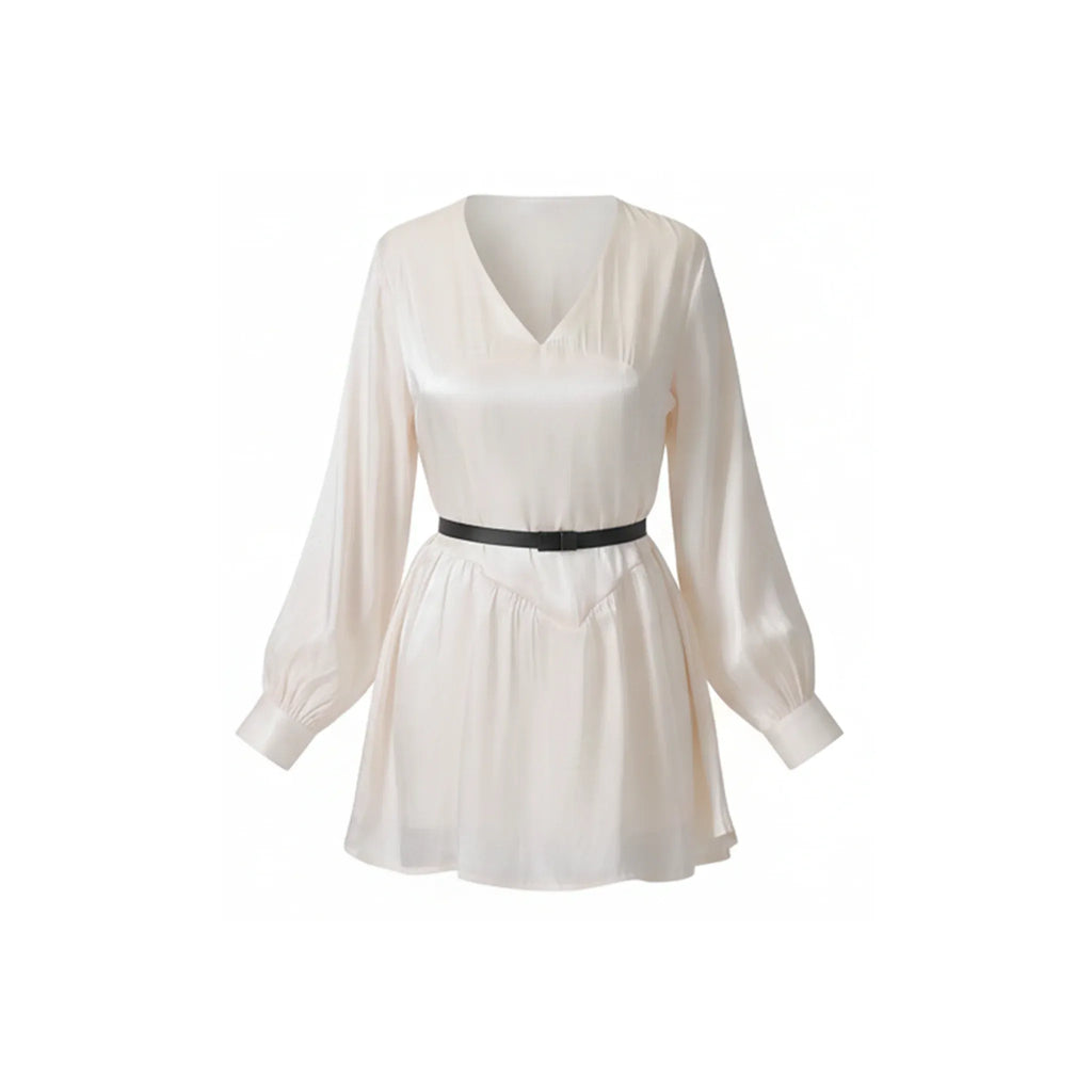Ivory Satin Cut Out Mini Dress