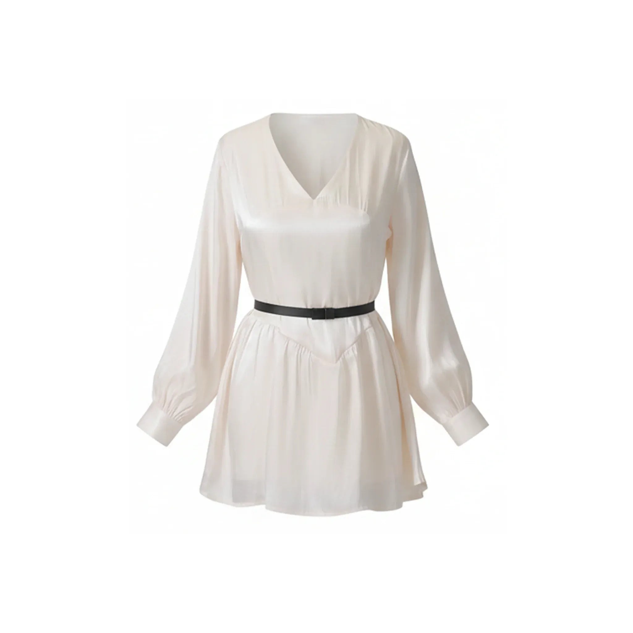 Ivory Satin Cut Out Mini Dress