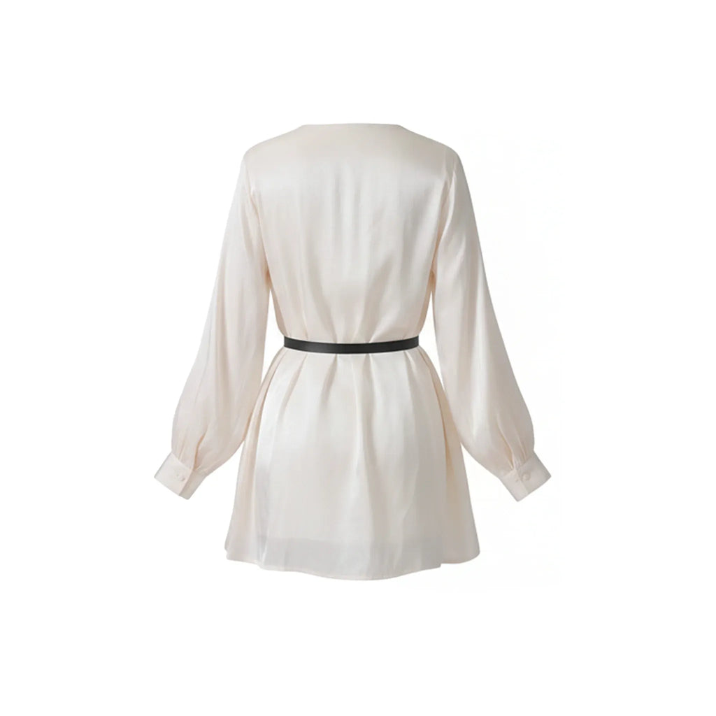 Ivory Satin Cut Out Mini Dress