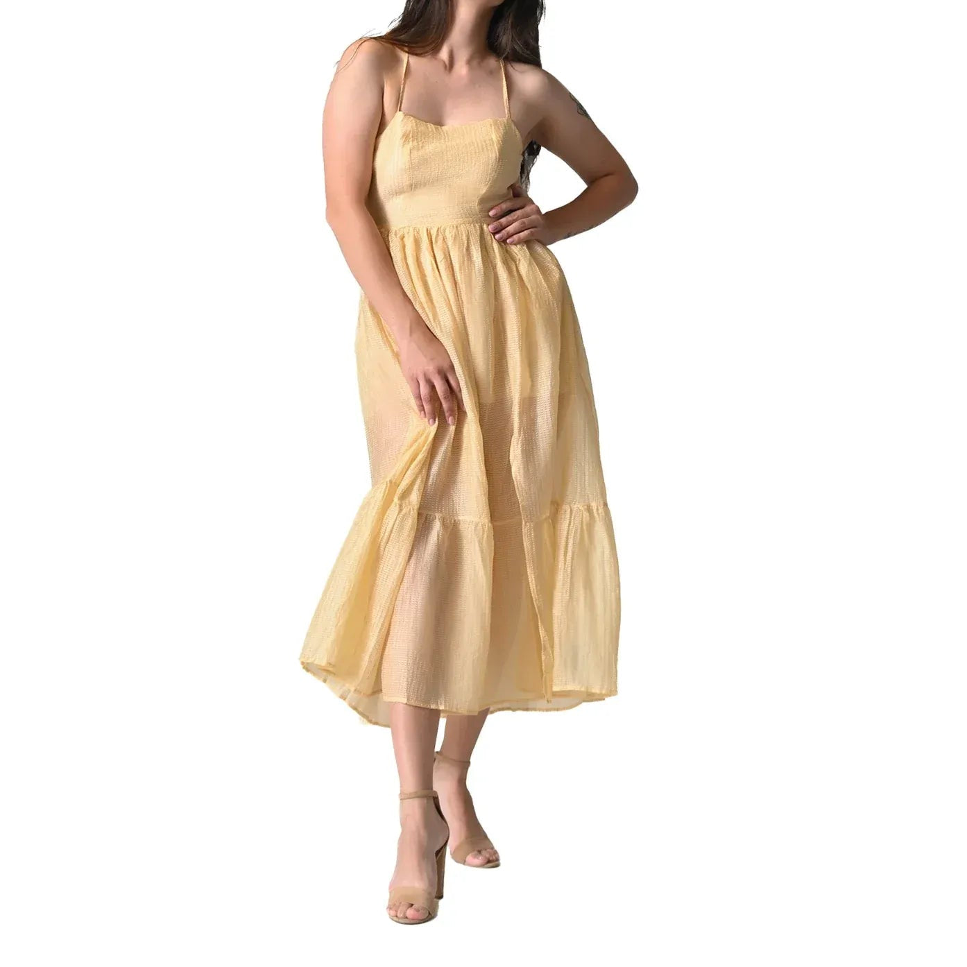 Light Gold Midi Dress