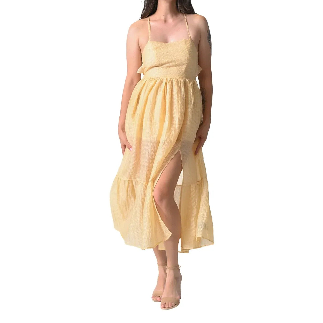 Light Gold Midi Dress