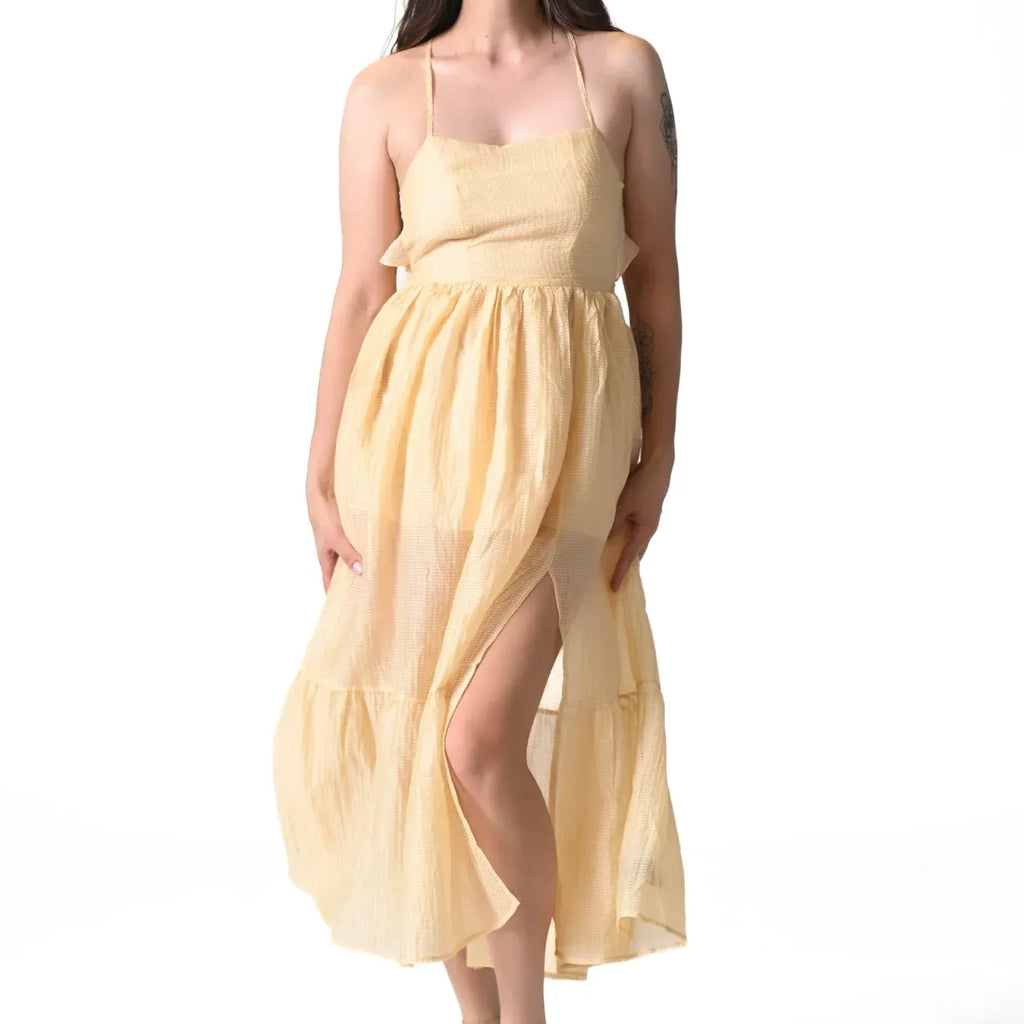 Light Gold Midi Dress