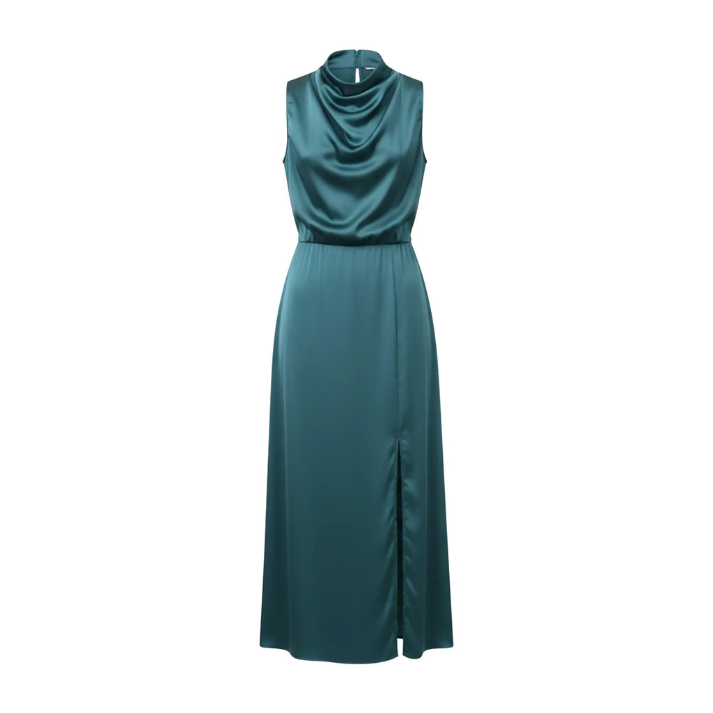 Olive Satin Slip Dress