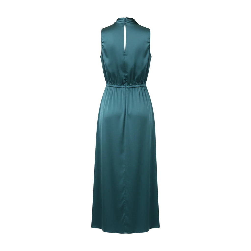 Olive Satin Slip Dress