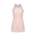 Open Back Pink Dress With A Beaded Neckline