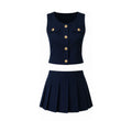 Pleated Mini Skirt Set