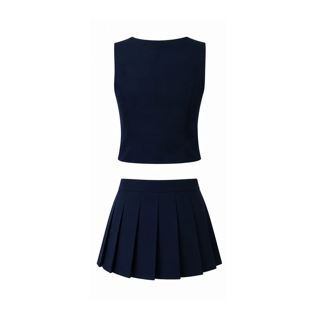 Pleated Mini Skirt Set