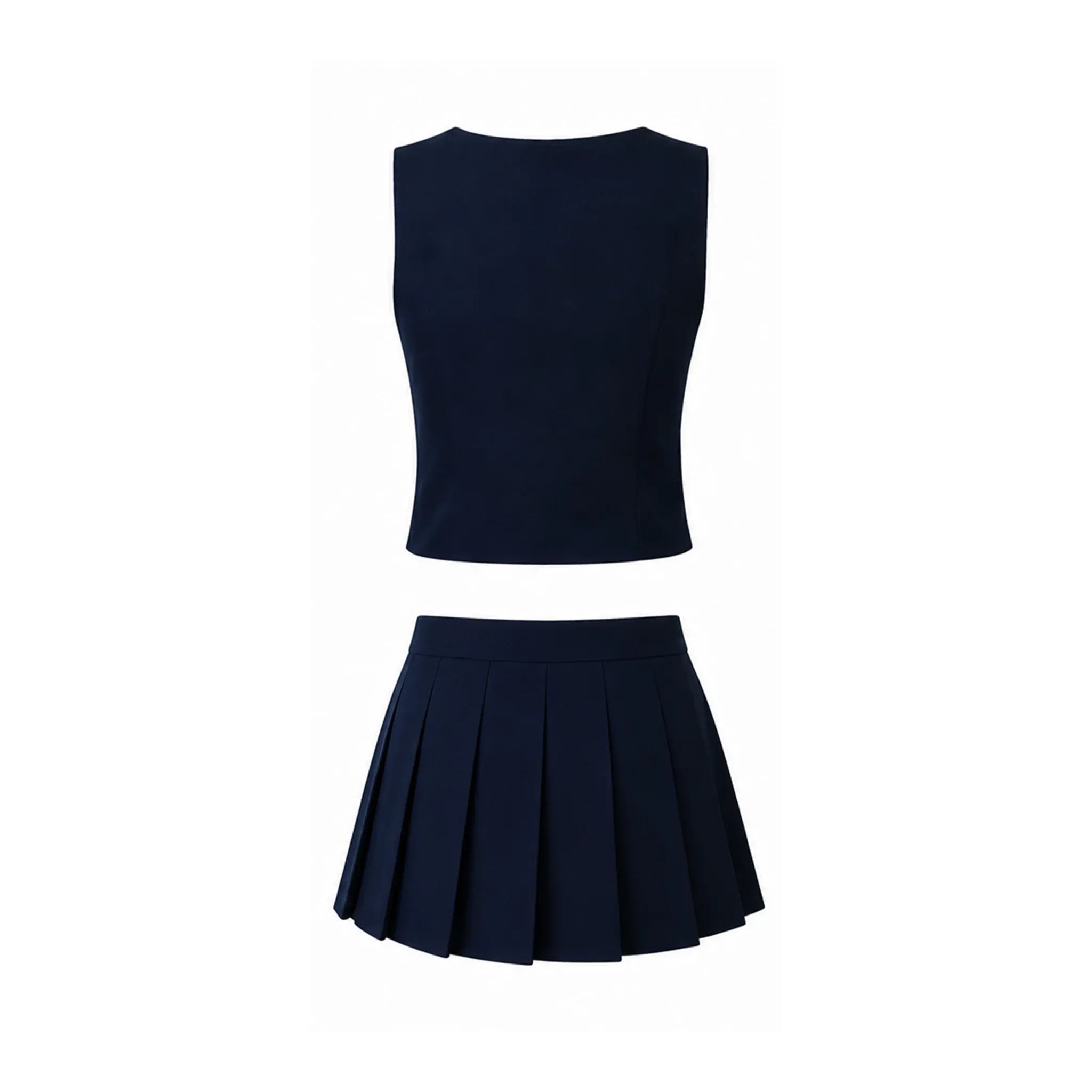 Pleated Mini Skirt Set
