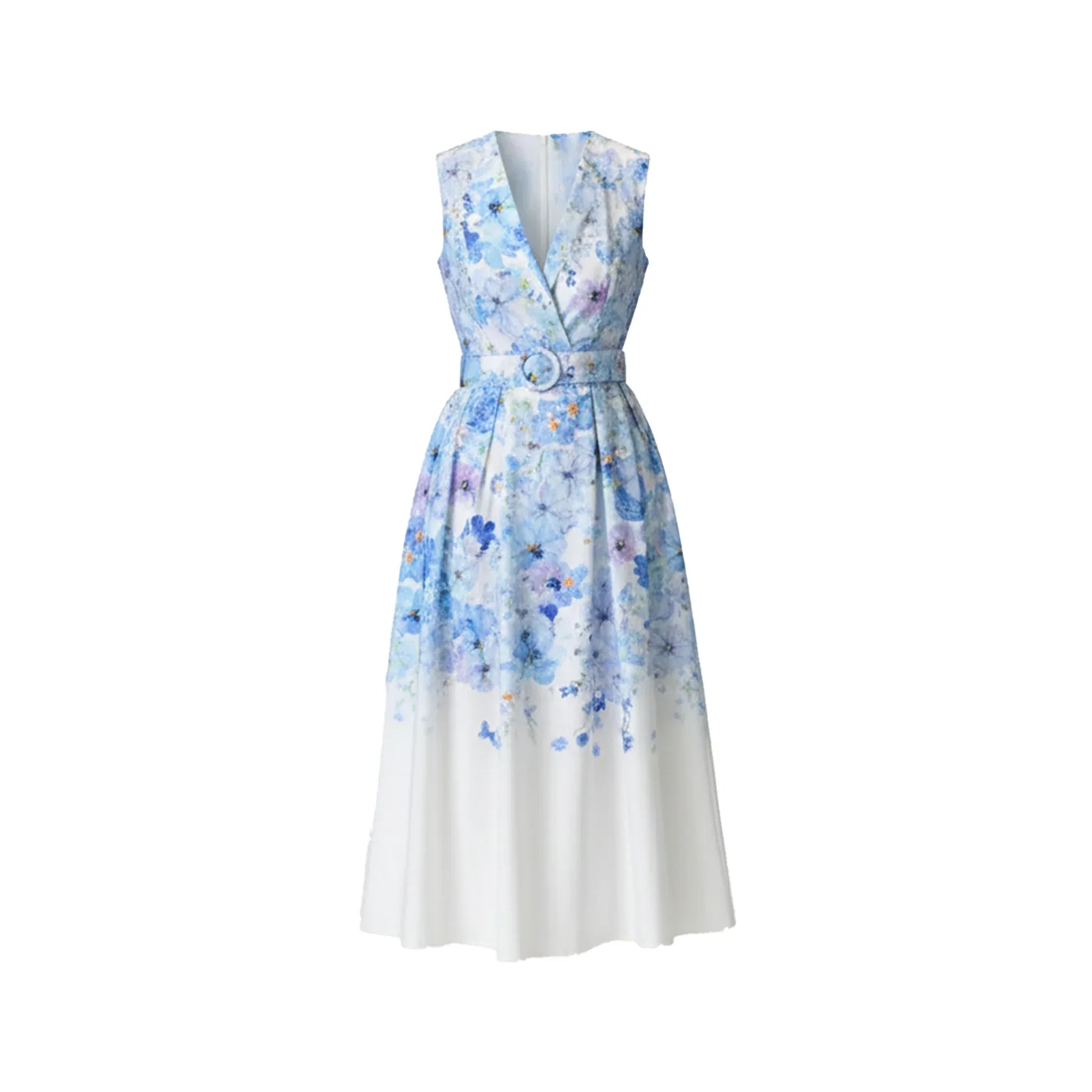 Watercolor Blue Floral Dress