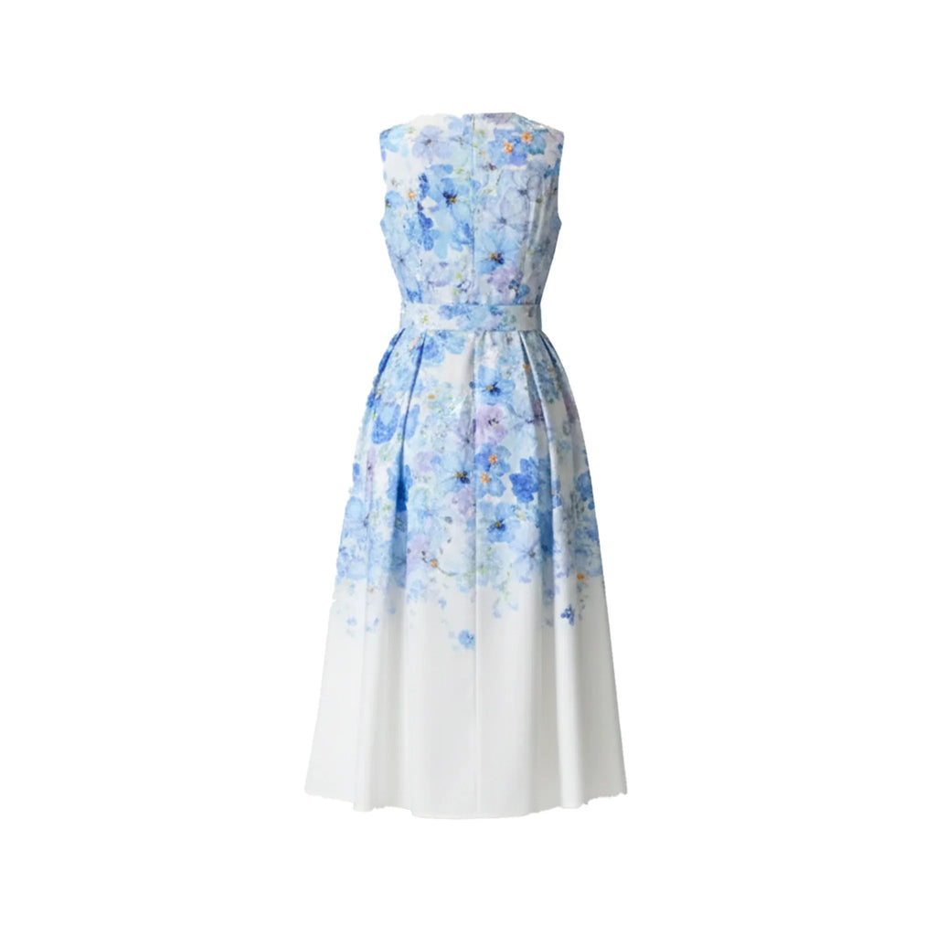 Watercolor Blue Floral Dress